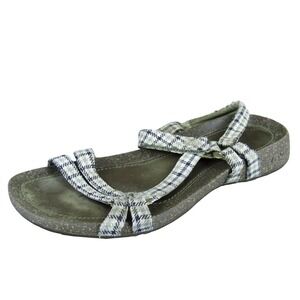 Teva Womens Sandals Size 8.5 Plaid Straps Cork Footbed‎ Comfort Casual Shoes